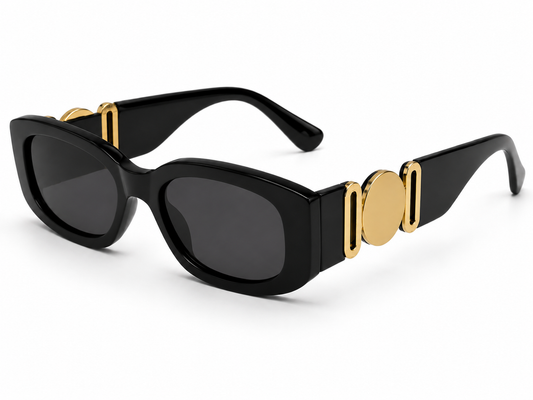 Black Gold Medallion Sunglasses